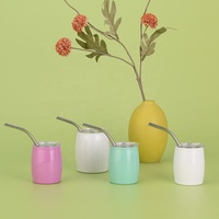 Verres à shot en acier inoxydable personnalisés multicolores, 3 oz, 5 oz, mini gobelet isotherme sous vide, cadeau d'affaires, sublimation, couvercles, pailles