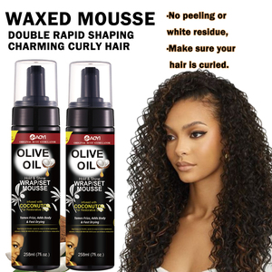 <span class=keywords><strong>Mousse</strong></span> <span class=keywords><strong>coiffante</strong></span> 258 ml à tenue forte, sans parfum, à l'huile de coco, en bouteille noire, pour perruques, contrôle des frisottis et volume, marque privée - Product Image 2