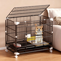 Cage de transport pliable et empilable en fer avec roues pour petit chien d'intérieur – Boîte de luxe moderne pour animaux de compagnie