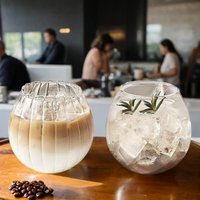 Gobelet en verre rond de style simple et créatif en forme d'œuf pour café, jus et tasses, écologique, pour eau pétillante et sodas, 340-550 ml