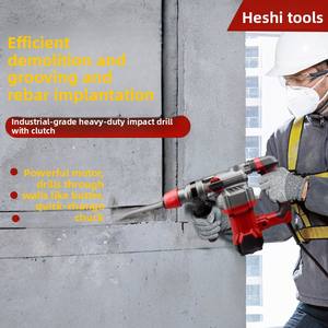 Marteau perforateur électrique trois-en-un à brancher, pioche, perceuse, qualité industrielle, robuste, poignée carrée, fréquence d'impact 4500, 2,5 Nm max - Product Image 4