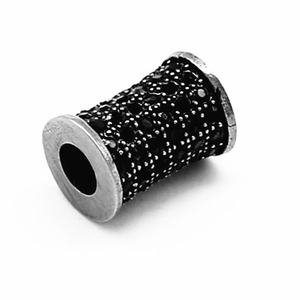 yunnique <b>Titanium</b> Steel Round Bead With Rhinestones For Bracelet Making 8mm Diameter Metal Loose Beads Jewelry Accessories - Product Image 1