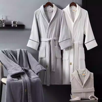 Peignoir unisexe en coton à poils coupés, de luxe, pour hôtel et spa, personnalisable pour hommes et femmes