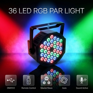 Faro LED RGB da 36W Professionale DMX512 per Illuminazione Scenica, Luce Wash a <span class=keywords><strong>7</strong></span> Canali per Matrimoni, Chiese, Concerti, Eventi e Proiezioni - Product Image 1