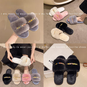 Chaussons tendance à semelle TPR en gros, doublure en peluche, pour intérieur et extérieur, doublure en flanelle de qualité, vente chaude - Product Image 3