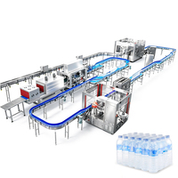 Ligne de production complète automatique de remplissage d'eau minérale en bouteilles en plastique PET de petite taille, de A à Z