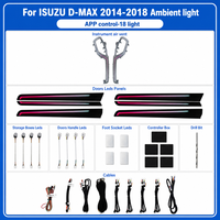 Kit d'éclairage ambiant intérieur de voiture, lumière ambiante LED USB pour voiture, 64 couleurs dynamiques pour Isuzu D-MAX 2014-2018