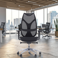 Chaise de bureau de direction ergonomique et réglable à dossier haut en maille moderne, grande et grande, robuste