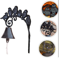 Sonnette de porte rustique en fonte - Carillon manuel vintage à six oiseaux pour festivals de Xi'an, Chine