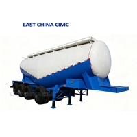 Semi-remorque citerne à ciment et cendres volantes 3 essieux 50CBM 55CBM, silo à poudre en vrac avec déchargement par compresseur