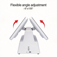 Système de point de vente à double écran ODM blanc 15,6 pouces + 11,6 pouces, caisse enregistreuse pour restaurant, écran tactile tout-en-un, Windows/Android, 1 an
