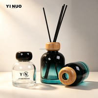 Diffuseur de parfum pour la maison en verre avec dégradé noir et bleu personnalisé, 30/60/100/120/150/200/350/500 ml