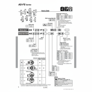 Modèle de contrôleur de vitesse pneumatique SMC AS2201FS-01-08S pièces pneumatiques - Product Image 1