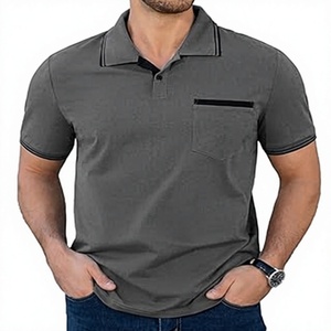 Camiseta Polo de Manga Corta para Hombre, Verano, Informal, de Algodón, con Bolsillo - Product Image 1
