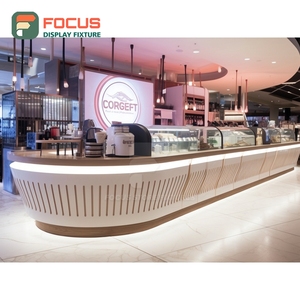 เคาน์เตอร์บริการร้านกาแฟเชิงพาณิชย์ สีดำด้าน พร้อมพื้นที่จัดแสดงอุปกรณ์เสริม เคาน์เตอร์บริการหน้าร้าน - Product Image 3