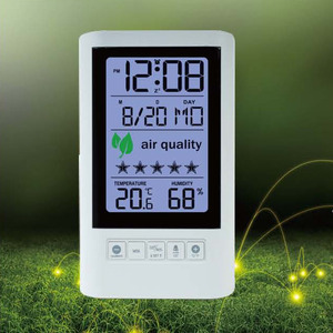 Máy tính để bàn chất lượng không khí Màn hình CO2 Detector <span class=keywords><strong>LCD</strong></span> hiển thị đồng hồ báo thức - Product Image 1