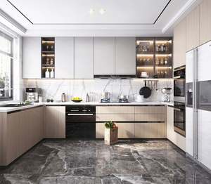 Meubles de cuisine en forme de U, armoires ouvertes multifonctionnelles simples et modernes, armoires personnalisées Aimsp - Product Image 6