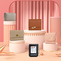 Dompet Wanita Kulit OEM FSW482, Dompet Wanita dengan Kantong Koin, Harga Murah, Dompet Lipat Tiga, Gantungan Kunci Kulit, Fashion Pendek