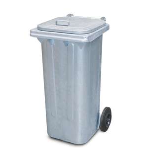 Feuerverzinkte Stahl Mülltonne, 120 Litro - Product Image 1