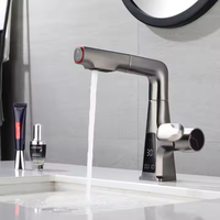 Robinet de lavabo moderne en laiton monotrou à tirette avec capteur sans contact, noyau de vanne en céramique à poignée unique pour la cuisine