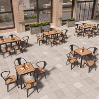 Vente chaude de haute qualité en plein air jardin Restaurant Patio WPC matériel salle à manger café étanche Durable table et chaise ensemble