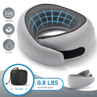 Oreiller de voyage 100 % mousse à mémoire de forme, accessoires portables pour avion avec masque pour les yeux