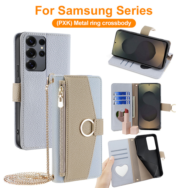 Crossbody Phone Case Wallet PU Leather Shockproof NFC Technology Hands-Free Stand Lanyard for Google Pixel 9/9 Pro 8A 8 &Samsung