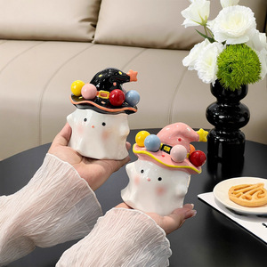 ชุดส้อมจิ้มขนมสุดสร้างสรรค์สำหรับใช้ในบ้านส้อมสแตนเลสผลไม้วิเศษส้อมขนาดเล็กกล่องเก็บของเซรามิกชั้นสูงมีความยืดหยุ่น - Product Image 4