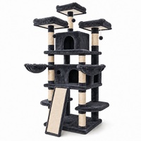 Arbre à chat multi-niveaux de grande taille pour familles multi-chats, tour à chat avec 3 plateformes supérieures, 2 condos, hamacs et poteau à gratter en sisal