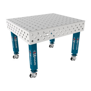 SteelMax INOX GPPH 1.2x1mt wheeled <b>welding</b> <b>bench</b>, 15mm thick, 28mm holes - Product Image 1
