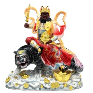 <span class=keywords><strong>Figurine</strong></span> du maréchal taoïste Zhao Gongming, Dieu de la richesse <span class=keywords><strong>militaire</strong></span> Wu Caishen, montant sur un tigre noir, Décoration porte-bonheur pour magasin de richesse - Product Image 1