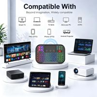 Keyboard Mini Nirkabel Isi Ulang dengan Touchpad Mouse Combo Portabel BT 2.4Ghz Keyboard Mini dengan Lampu Latar RGB 7 Warna