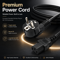 Cable de Alimentación Estándar Europeo, Cable de PVC Duradero con Enchufe Schuko, Conector IEC C13 para Monitor de Computadora, Equipo de Oficina