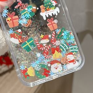 <span class=keywords><strong>Coque</strong></span> de Noël à Paillettes Liquides Scintillantes et Paillettes Coulissantes pour <span class=keywords><strong>iPhone</strong></span> 17 16 15 14 13 12 <span class=keywords><strong>11</strong></span> Pro Max – Cadeau de Noël Père Noël - Product Image 2