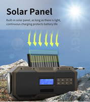 Radio solaire 587 de luxe avec haut-parleur musical DAB+ FM, son HD IPX6, lampe torche intégrée, alimentation à manivelle et alarme SOS