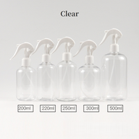 Bouteille en plastique PET noire courte et en forme de L avec bouchon pulvérisateur à gâchette pour emballage de soins de la peau, logo personnalisé, 100/200/250/300/500 ml
