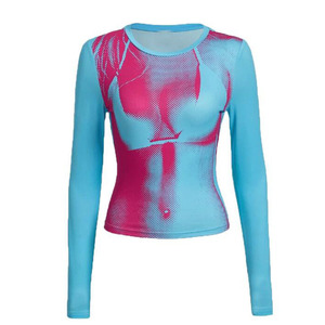 Streetwear Long Sleeve Crop Tee Top <strong>Women</strong> Y2K <strong>Clothes</strong> Style O-neck T Shirt Print <strong>Goth</strong> High Street 2023 Spring Gothic Breathable - Product Image 4