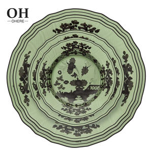 Нерегулярная 12-дюймовая керамическая тарелка для зарядного устройства, гостиничный ресторан, высококачественные фарфоровые блюда, набор индивидуального логотипа - Product Image 5
