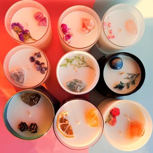 Sandales de soja <span class=keywords><strong>parfumées</strong></span> en cristal, 50 pièces, logo personnalisé, rose, noix de coco de luxe, fleurs sèches, offre spéciale - Product Image 1
