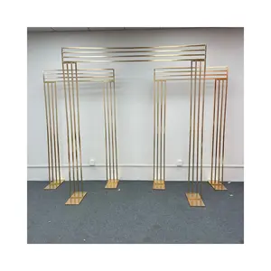 Factory RG-631 Wedding Arch Metal Flower Stand Gold Arch Frame for Event Party Stage Decoration