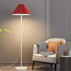 Lámpara de Pie Decorativa con Pliegues, para Dormitorio <span class=keywords><strong>y</strong></span> Sala de Estar, Ambiente Estilo Wabi-Sabi Francés, Sofá Retro Americano Vintage - Product Image 4