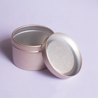 Barattolo in Alluminio Rotondo Oro Rosa da 50ml 50g per Candele con Coperchio Scorrevole
