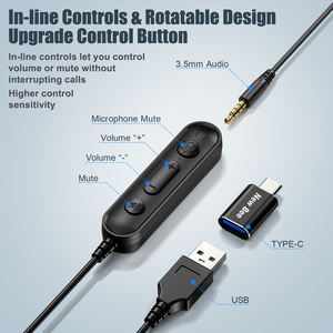 Personalizado ordenador portátil PC auriculares tipo C <span class=keywords><strong>3</strong></span>,5mm Audifonos Para Call Center auriculares USB Oficina auriculares con micrófono - Product Image 5