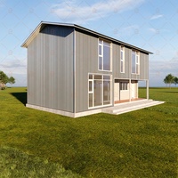 Maison conteneur préfabriquée de luxe à deux étages de fournisseurs Panneau sandwich en acier fabriqué à partir d'un toit incliné de conception à plat pour le marché irakien