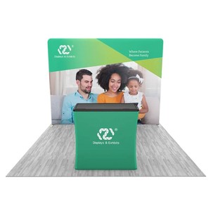 Kit d'affichage pop-up SEG plat de 10 pieds pour salon professionnel avec comptoir de réception, stand d'exposition portable - Product Image 2