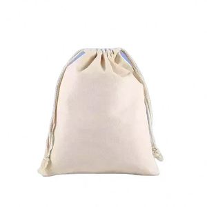 Pochette d'emballage respirante à cordon de serrage avec logo personnalisé, en coton sergé blanc, pour vêtements, chapeaux, chaussures, sacs à main - Product Image 4