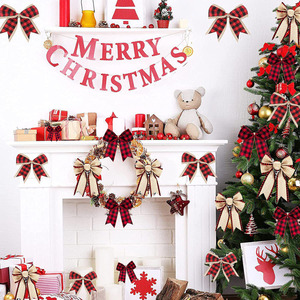 Usine Directe Polyester Ruban De Noël Imitation Chanvre Treillis Tissé <span class=keywords><strong>Lin</strong></span> Emballage 6.5cm 50 Yards <span class=keywords><strong>Bobine</strong></span> avec Arc - Product Image 5