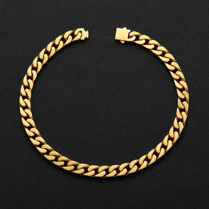 Collar de Cadena de Acero Inoxidable Liso de 12 mm con Cierre de Resorte, Collar de Cadena Plana Ligera de Acero Inoxidable, Moda Tanjing - Product Image 4