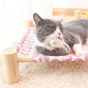 Nouveautés <span class=keywords><strong>Lit</strong></span> amovible dessin animé pour chat Hamac respirant <span class=keywords><strong>en</strong></span> <span class=keywords><strong>bois</strong></span> massif quatre saisons pour animaux <span class=keywords><strong>de</strong></span> compagnie pour la maison - Product Image 3