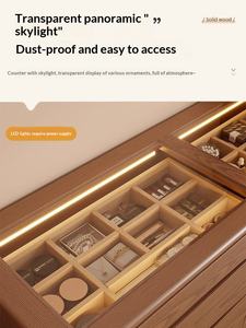 طاولة تسريح بتصميم إسكندنافي مع أدراج وخزانة تخزين مدمجة، طاولة مكياج بسيطة لغرفة النوم، خزانة تخزين بجانب السرير، مكتب زاوية من الخشب الصلب - Product Image 3